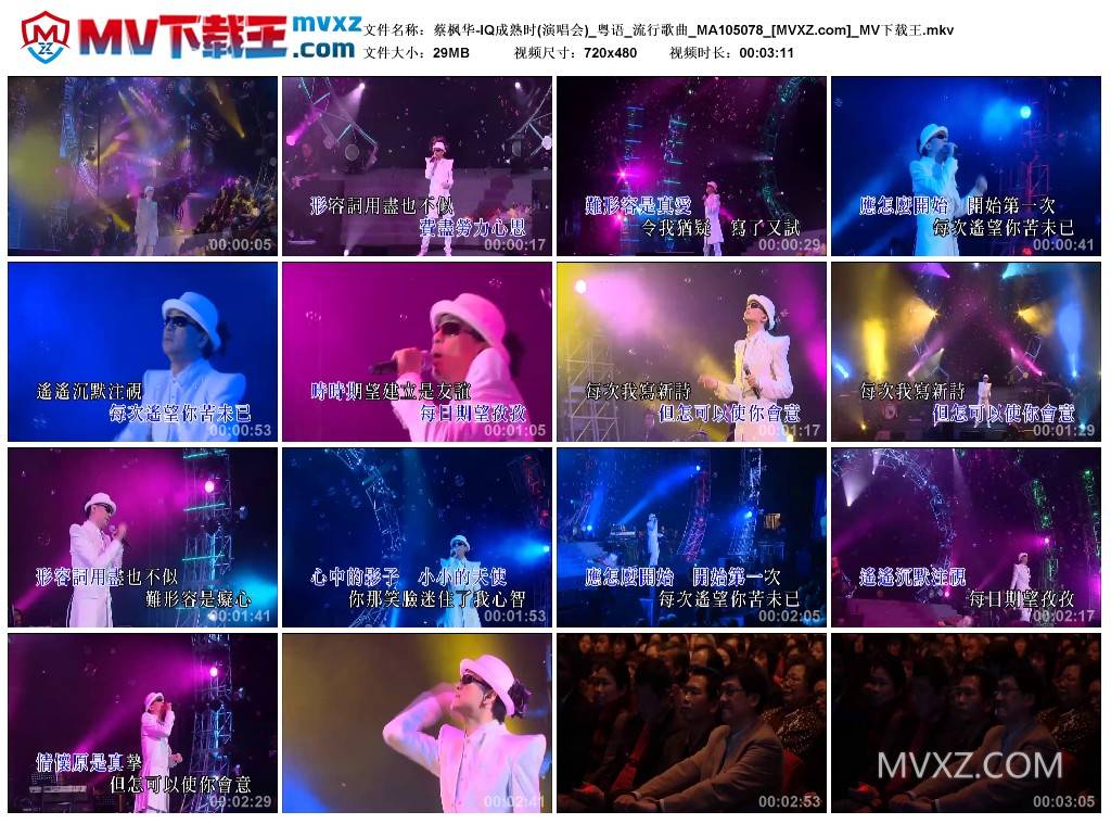 蔡枫华-IQ成熟时(演唱会)_粤语_流行歌曲_MA105078